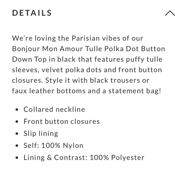 Vici Collection Tulle Polka Dot Top - like new - Picture 5 of 5